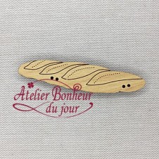 Decorative wooden buttons "baguette" Atelier bonheur du jour