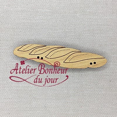 Decorative wooden buttons "baguette" Atelier bonheur du jour