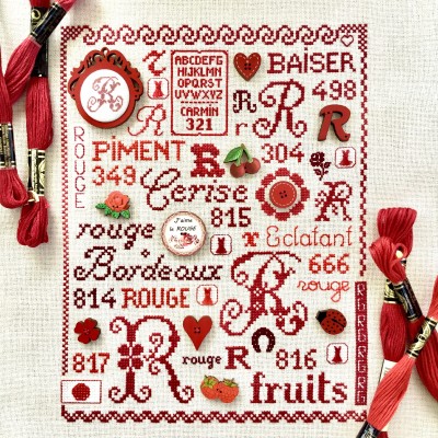 Cross stitch embroidery kit “R for RED” Atelier Bonheur du jour