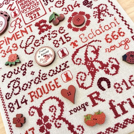 Cross stitch embroidery kit “R for RED” Atelier Bonheur du jour