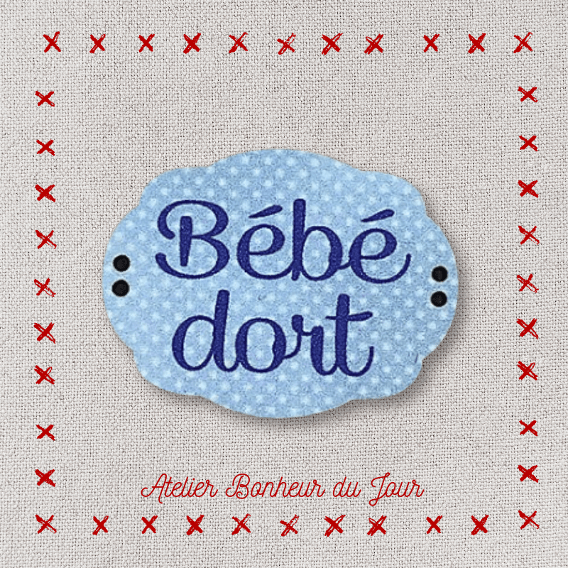 Petite plaque décorative en bois "Bébé dort" Atelier Bonheur du jour