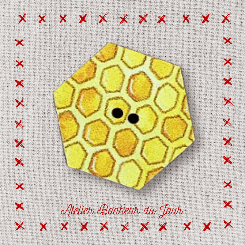 Decorative wooden button "Beeswax" Atelier bonheur du jour