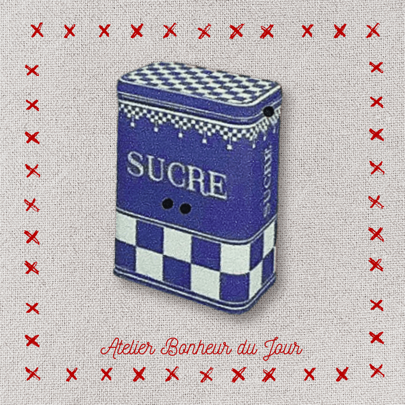 Decorative wooden buttons "Checkered sugar box" to hang Atelier Bonheur du jour