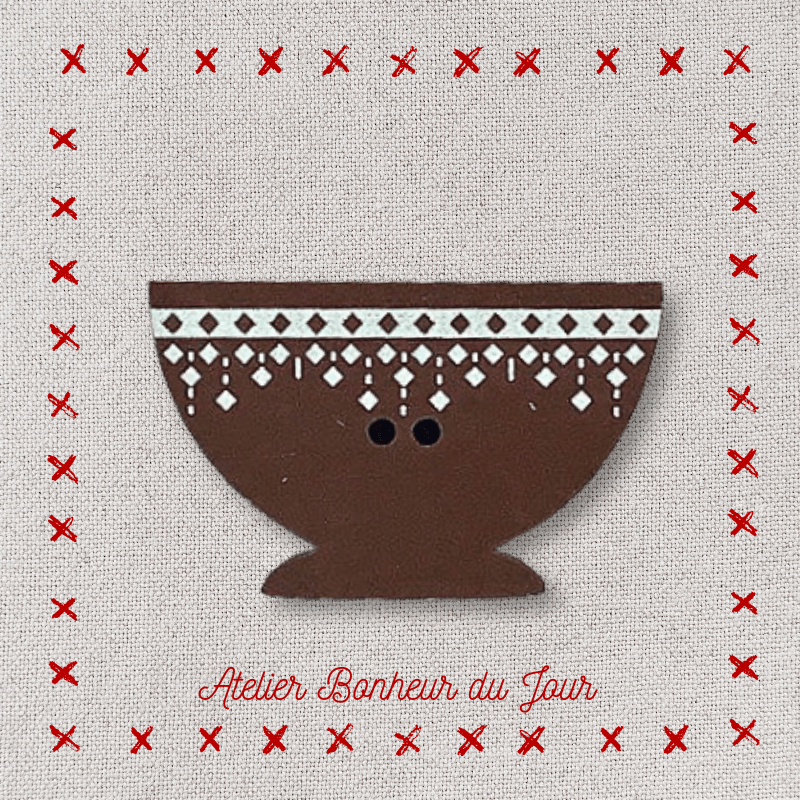 Decorative wooden buttons "Bowl tassel" Atelier Bonheur du jour