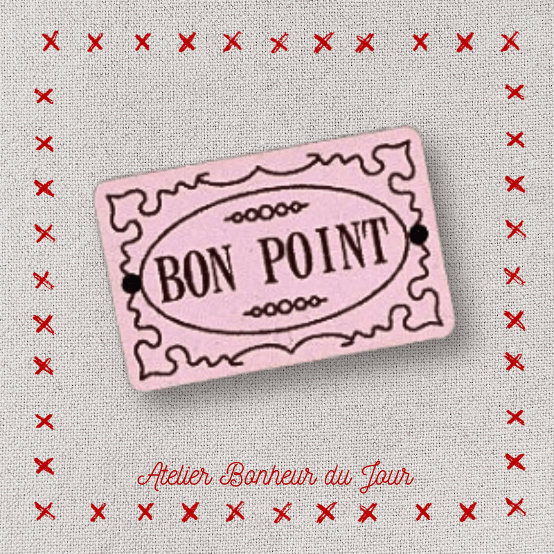 Decorative wooden button "Good point" Atelier bonheur du jour