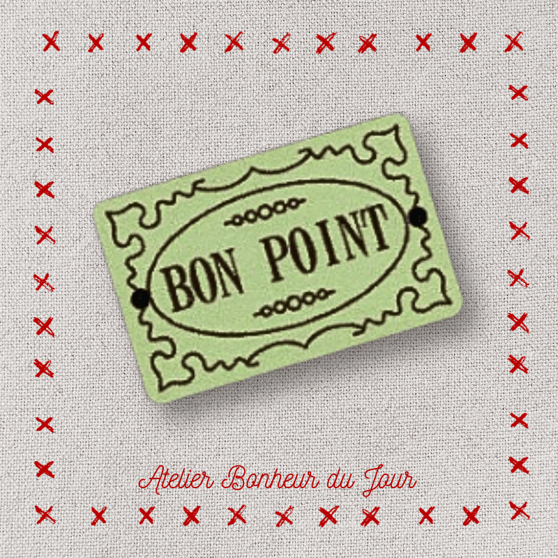 Decorative wooden button "Good point" Atelier bonheur du jour