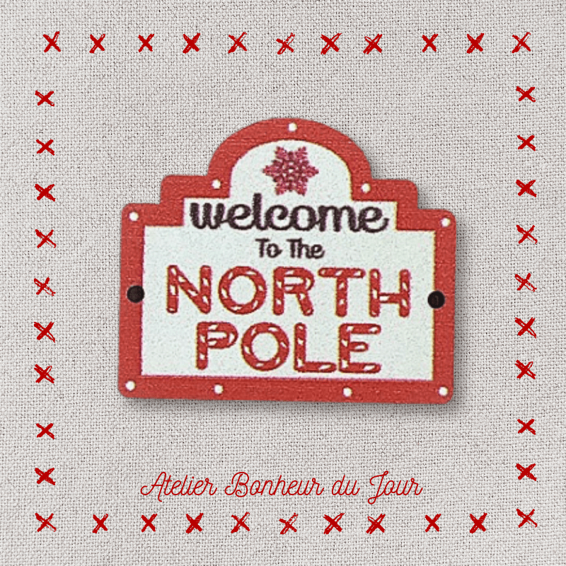 Decorative wooden small “North pole” plaque Atelier bonheur du jour