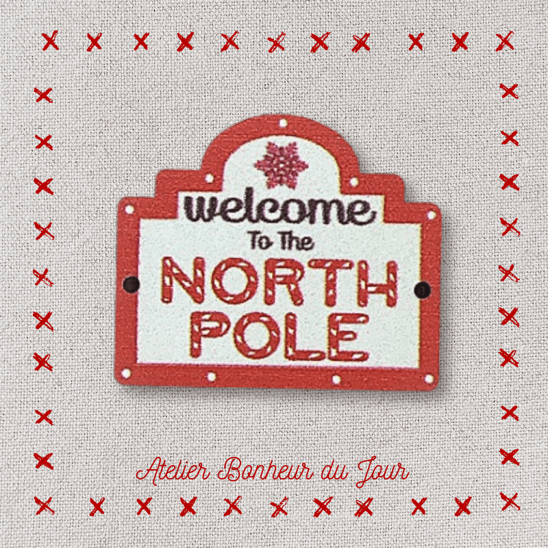 Decorative wooden small plaque “North pole” Atelier bonheur du jour