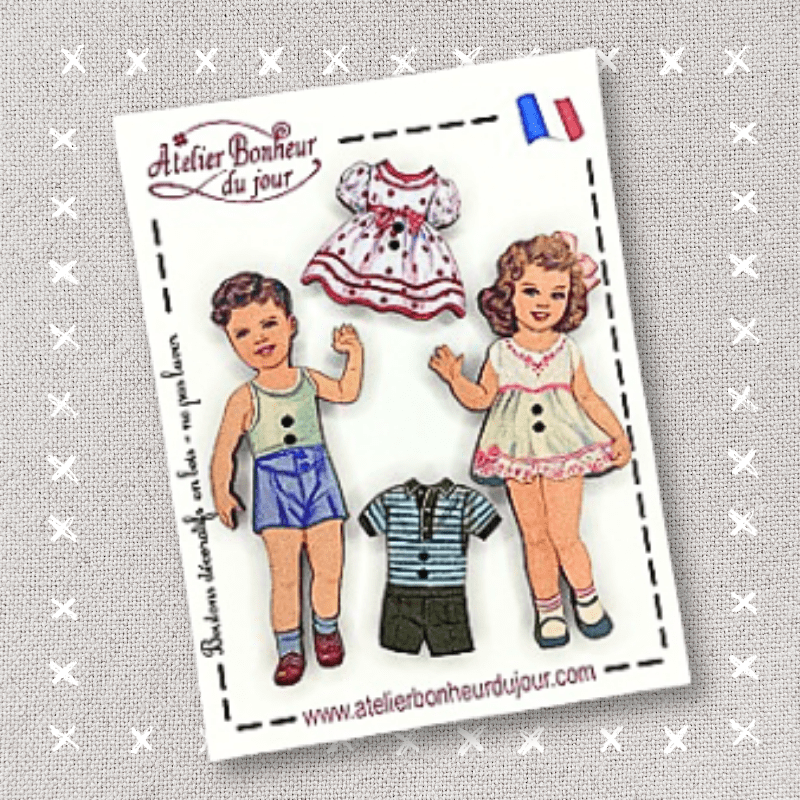 Mini pochette "Papper Dolls" Atelier Bonheur du jour