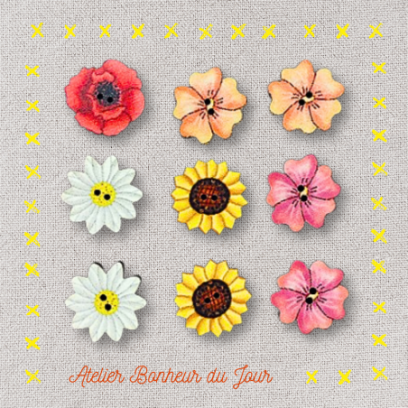 Mini pochette "Fleurs et tournesols" atelier Bonheur du jour