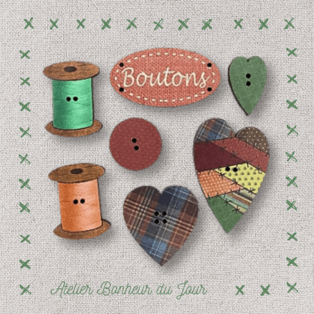 Mini pochette "Boutons patch" Atelier bonheur du jour