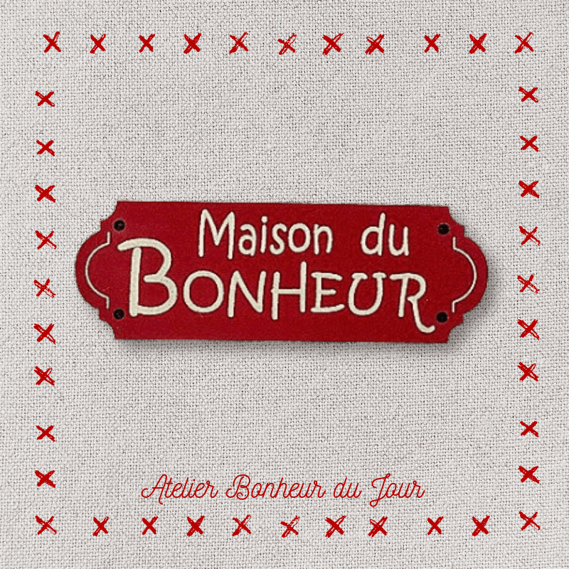 Bouton décoratif en bois "maison du bonheur" Atelier bonheur du jour