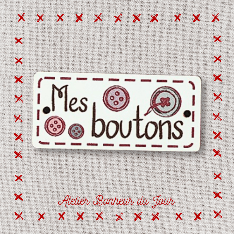 Decorative wooden button "My buttons" Atelier bonheur du jour