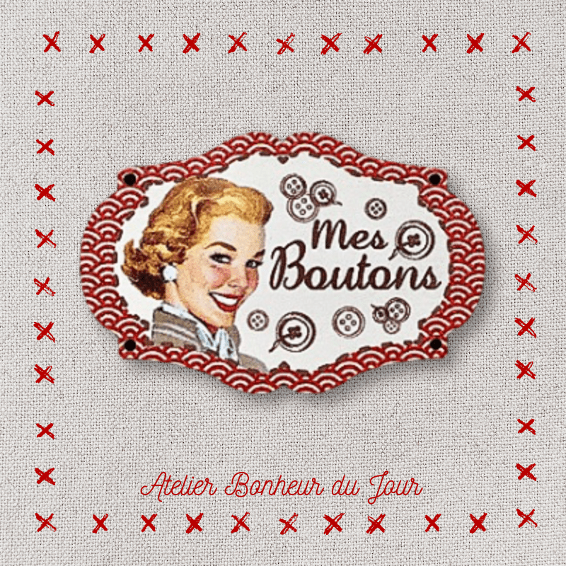 Decorative wooden button "My buttons" Atelier bonheur du jour