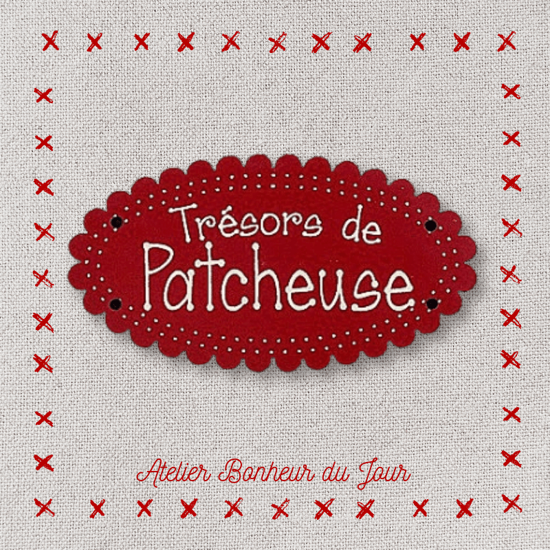 Decorative wooden button "Treasures of patchworker" Atelier bonheur du jour