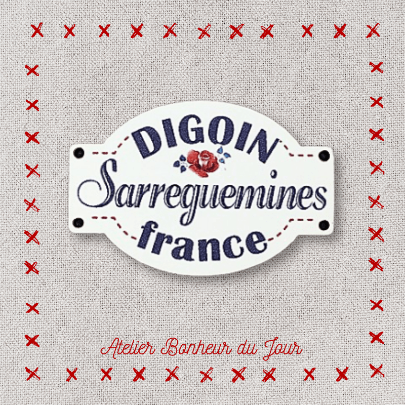 Decorative wooden buttons small "Digoin france" plaque Atelier Bonheur du jour