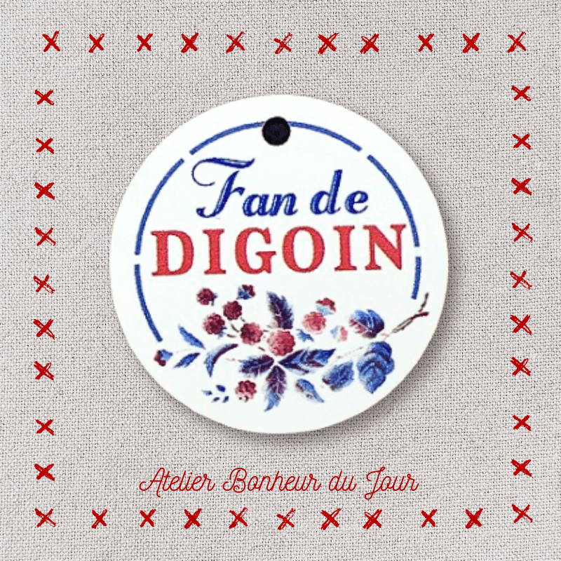 Decorative wooden buttons "Fan of Digoin" medal Atelier Bonheur du jour