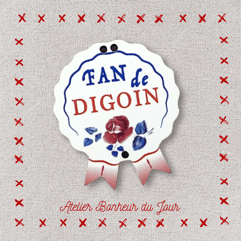 Decorative wooden buttons "Fan of Digoin" Roundel Atelier Bonheur du jour