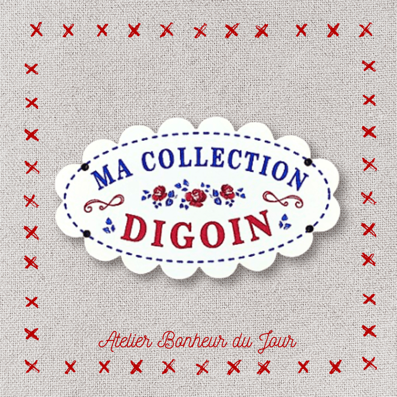 Decorative wooden buttons small plaque "My Digoin collection" Atelier Bonheur du jour