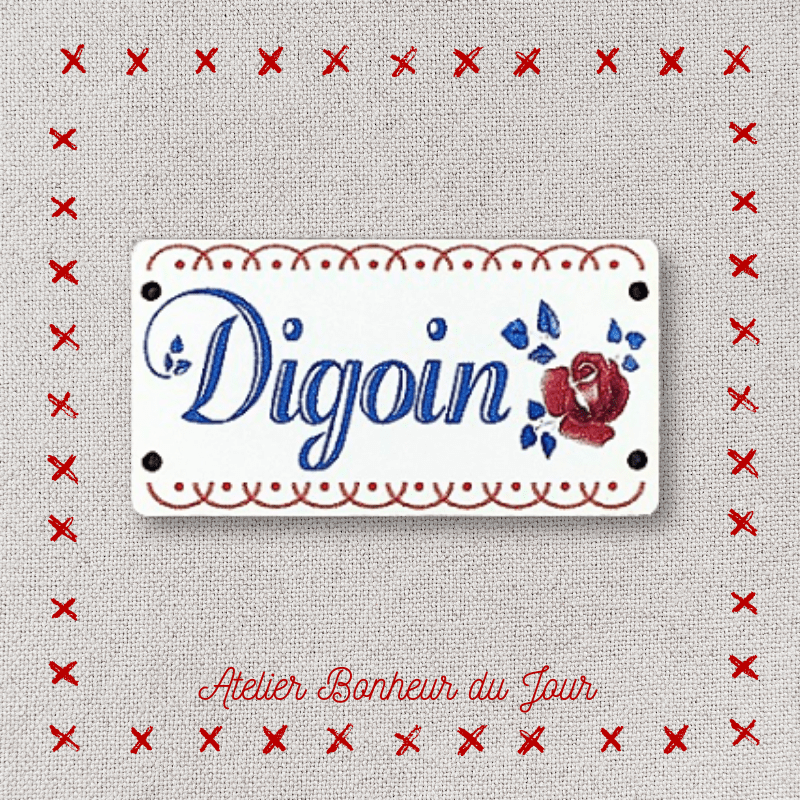 Decorative wooden buttons small "Digoin" plaque Atelier Bonheur du jour