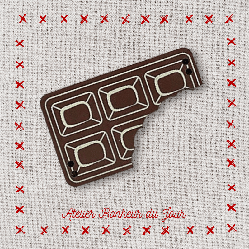 Bouton décoratif en bois "chocolat croqué" Atelier bonheur du jour