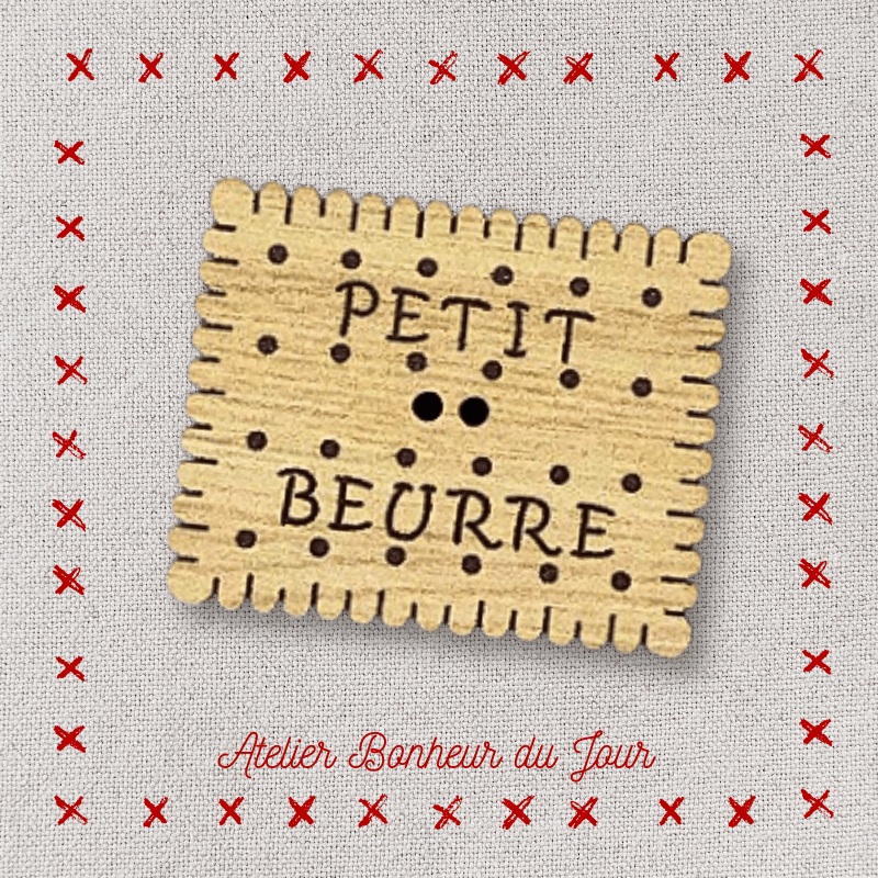 Bouton décoratif en bois "Petit beurre" Atelier bonheur du jour