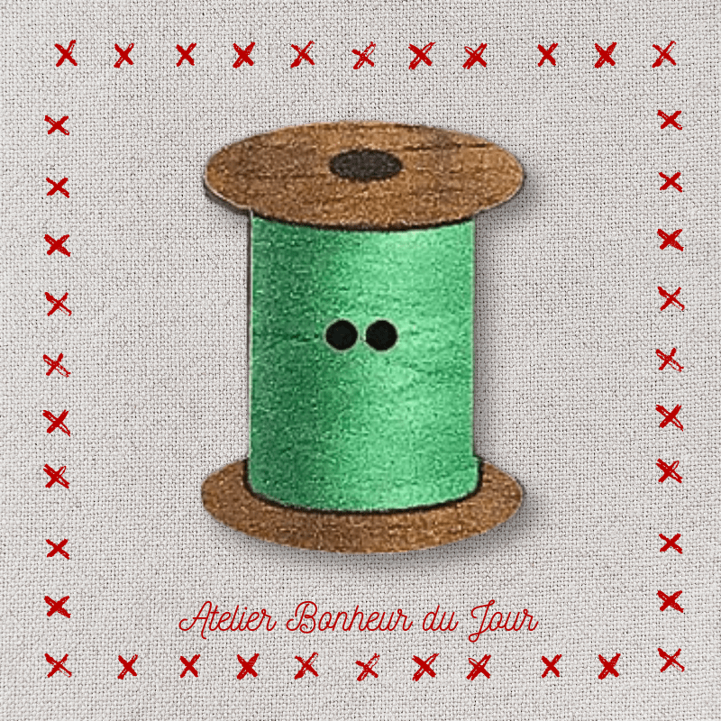 Decorative wooden button "Thread spool" Atelier bonheur du jour