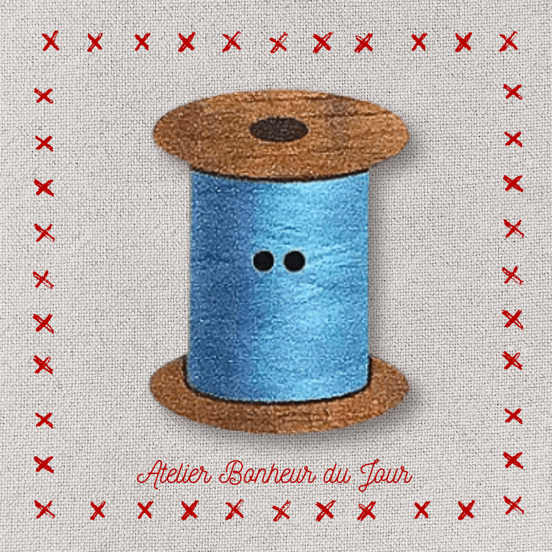 Decorative wooden button "Thread spool" Atelier bonheur du jour