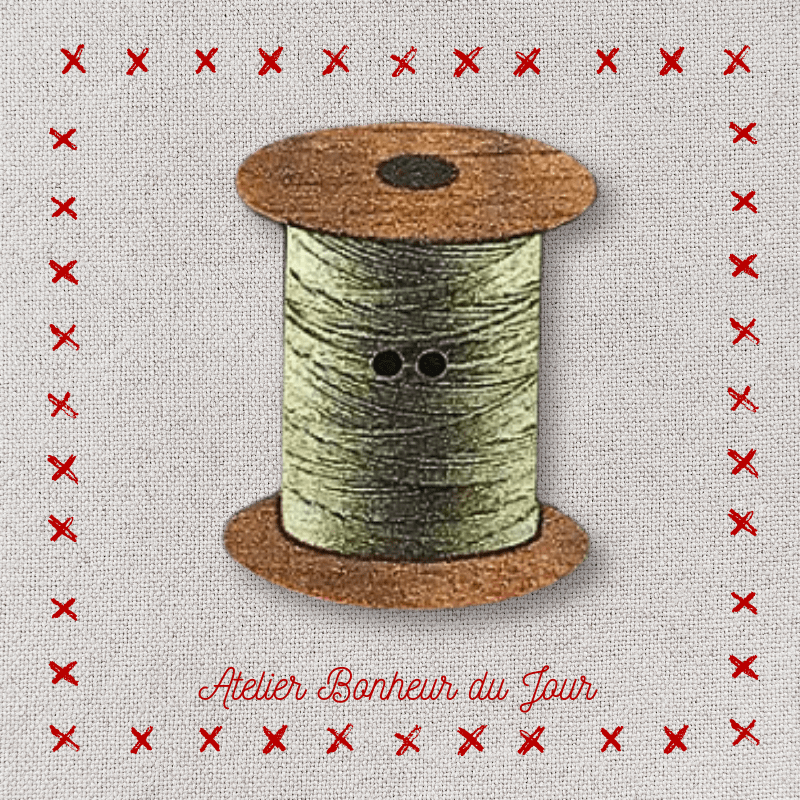 Decorative wooden button "Thread spool" Atelier bonheur du jour