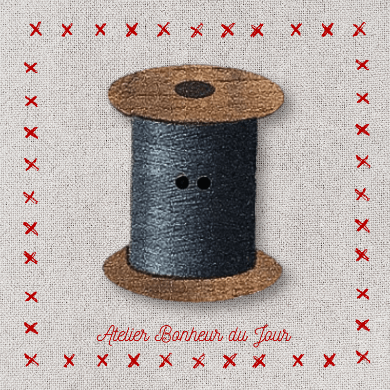 Decorative wooden button "Thread spool" Atelier bonheur du jour