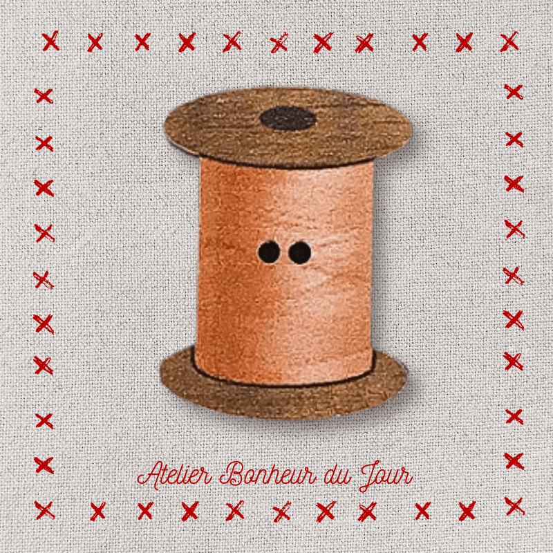 Decorative wooden button "Thread spool" Atelier bonheur du jour