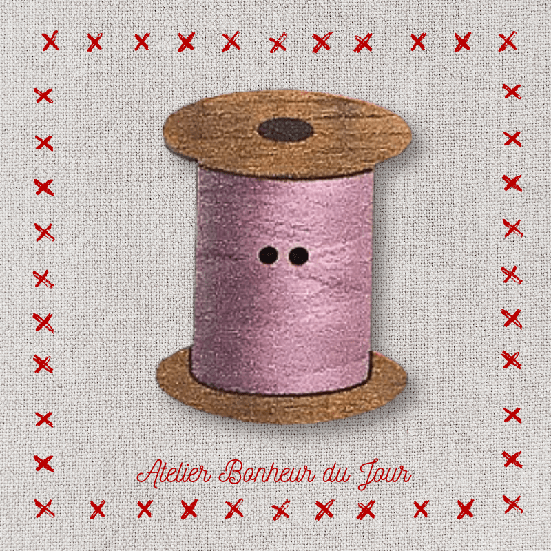 Decorative wooden button "Thread spool" Atelier bonheur du jour