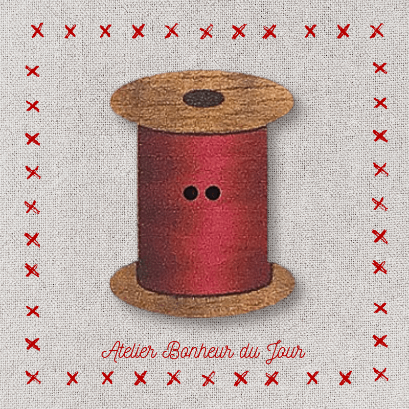 Decorative wooden button "Thread spool" Atelier bonheur du jour