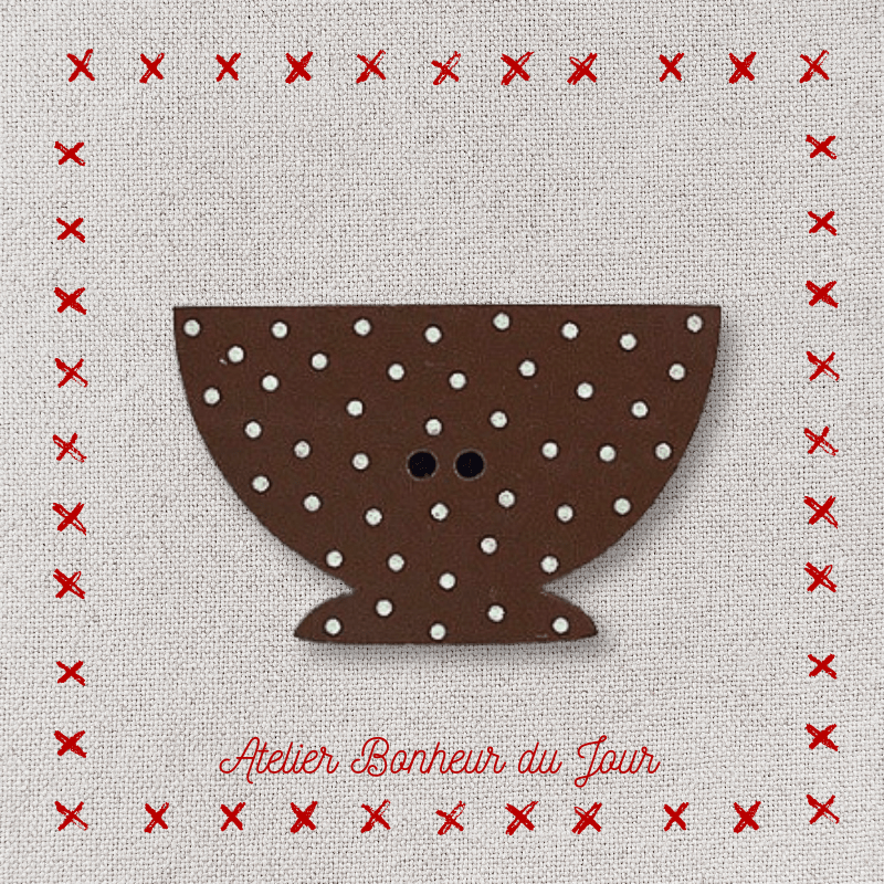 Decorative wooden buttons "Dotted bowl" Atelier Bonheur du jour