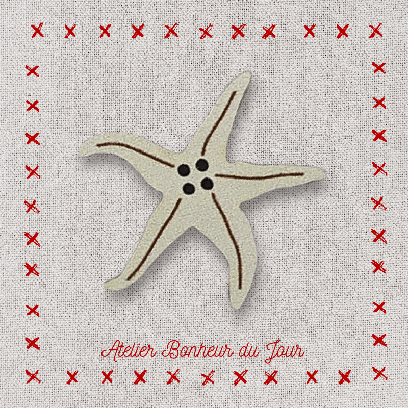Bouton décoratif en bois "étoile de mer" Atelier bonheur du jour
