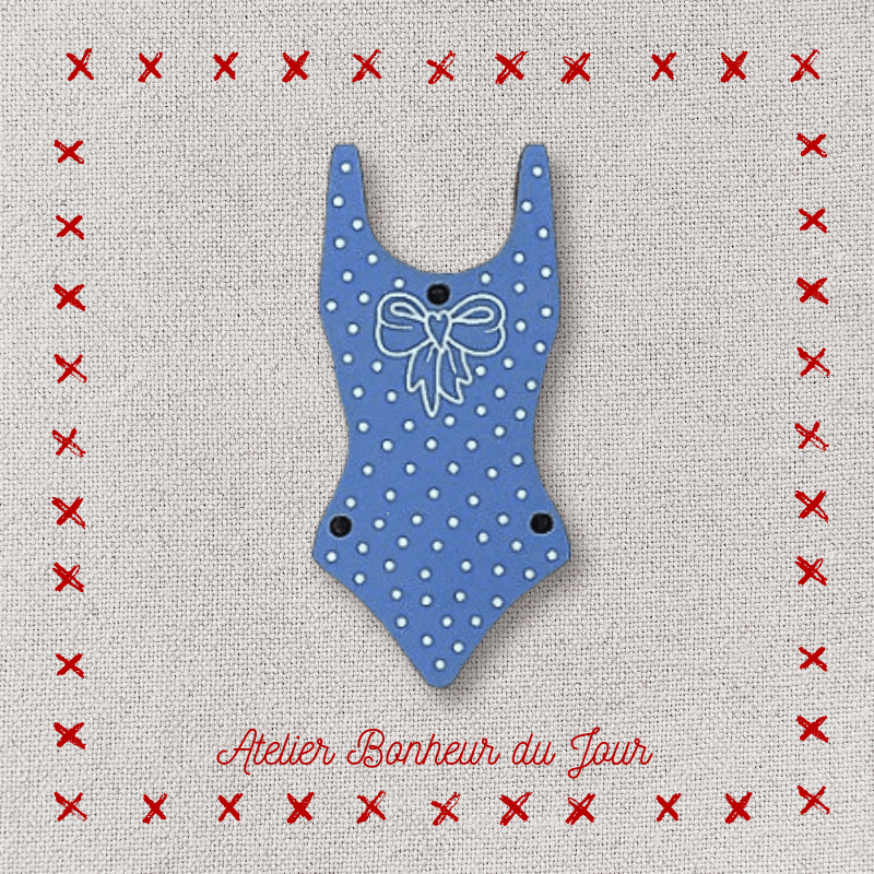 Decorative wooden button "Polka dot swimsuit" Atelier bonheur du jour