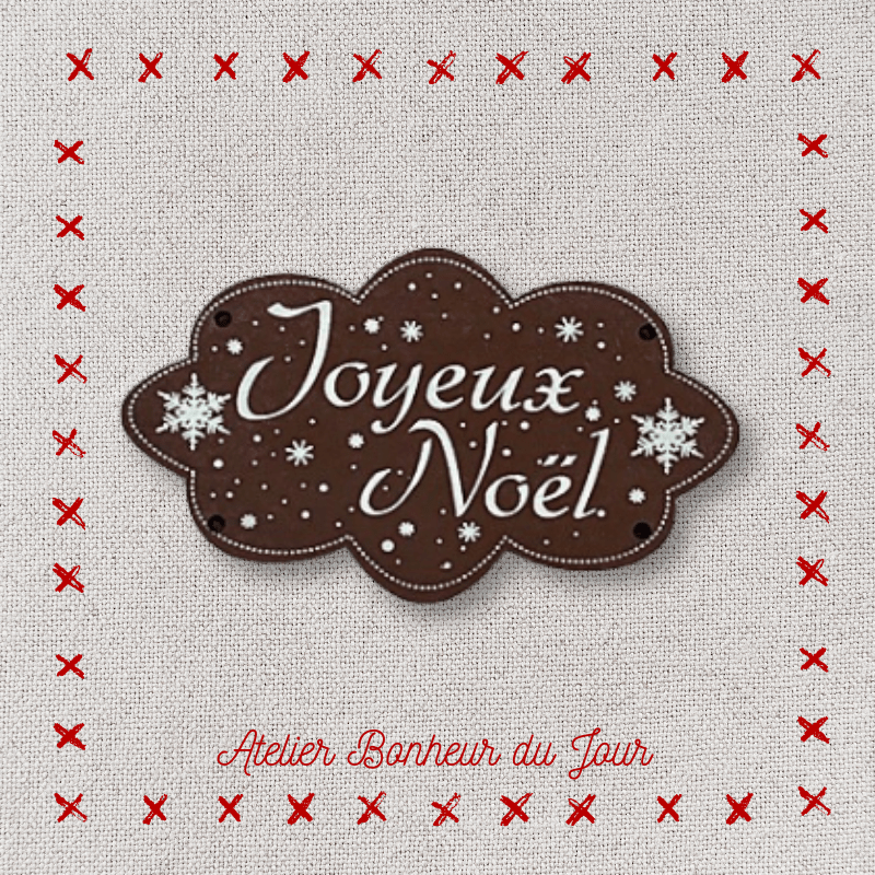 Bouton décoratif en bois "joyeux Noël" Atelier bonheur du jour