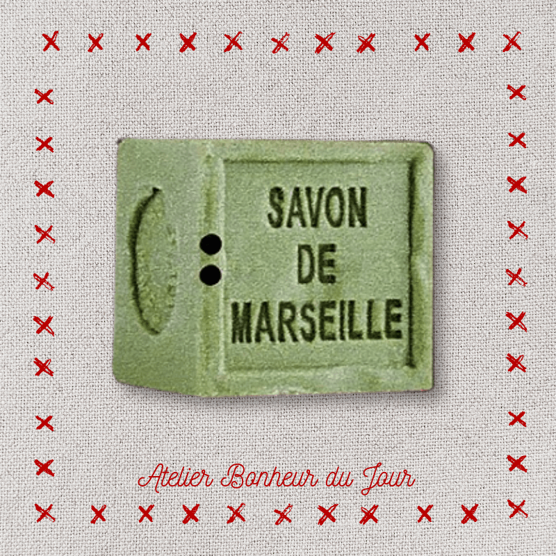 Decorative wooden button “Soap of provence" Atelier bonheur du jour