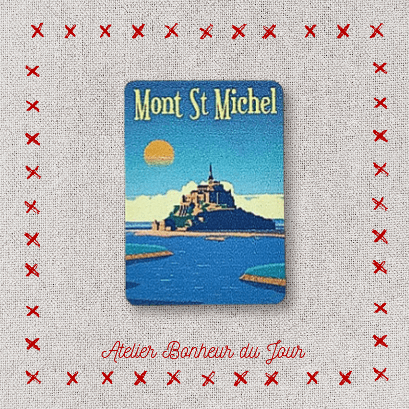 Decorative wooden small “Mont Saint Michel" plaque to stick Atelier bonheur du jour