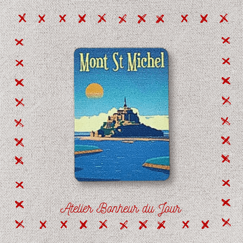 Decorative wooden small plaque to stick “Mont Saint Michel"  Atelier bonheur du jour