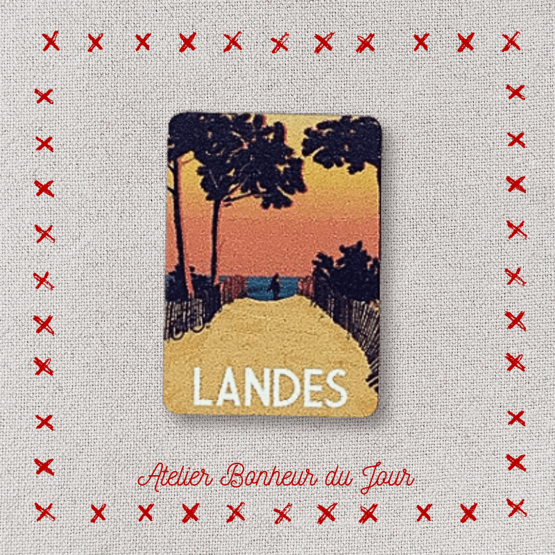 Decorative wooden small plaque “Les Landes" to stick Atelier bonheur du jour