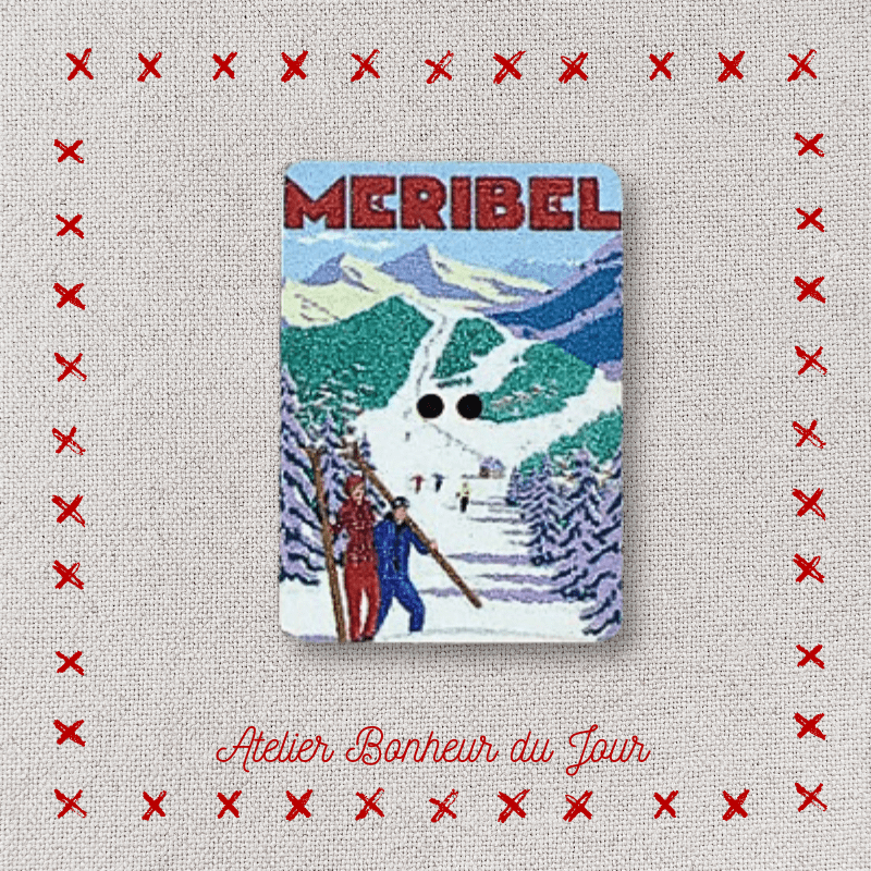 Decorative wooden button “Meribel" Atelier bonheur du jour