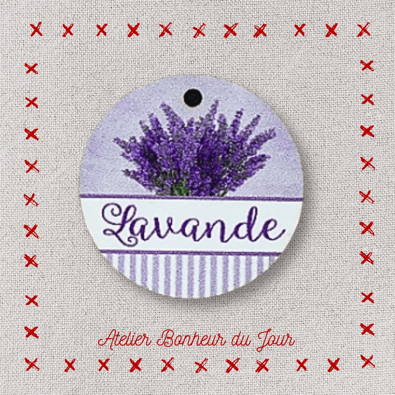 Decorative wooden “Lavender bouquet" medal to hang Atelier bonheur du jour