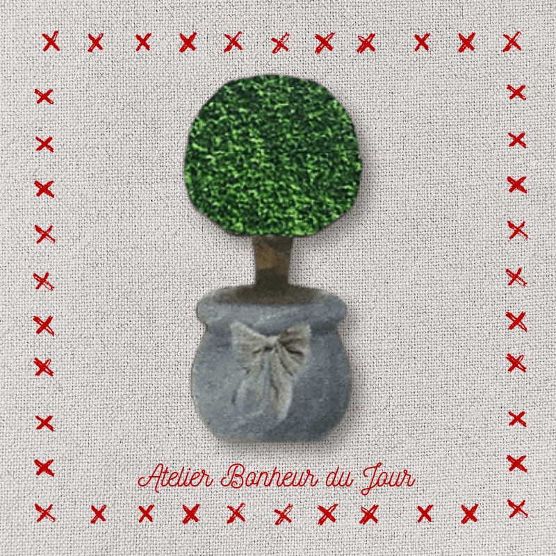 Decorative wooden miniature “Topiary on stem" Atelier bonheur du jour