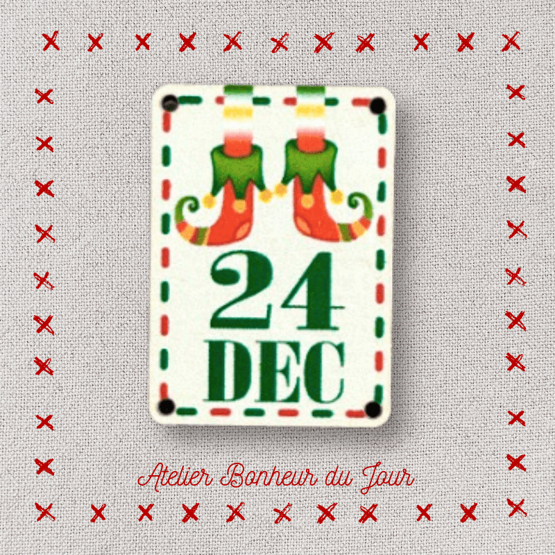 Decorative wooden small plaque “December 24” Atelier bonheur du jour