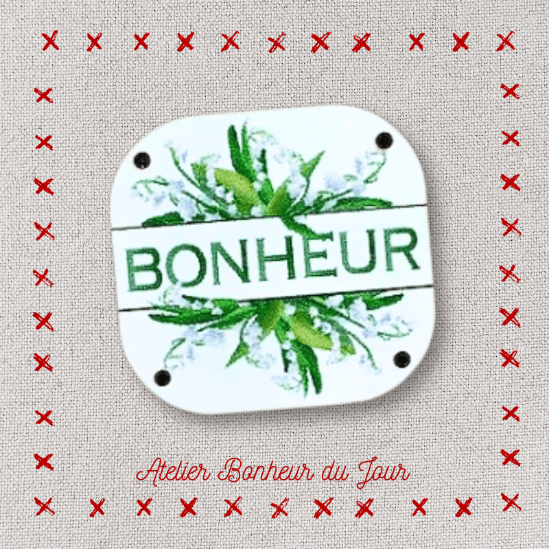 bouton décoratif en bois "Muguet Bonheur" Atelier bonheur du jour