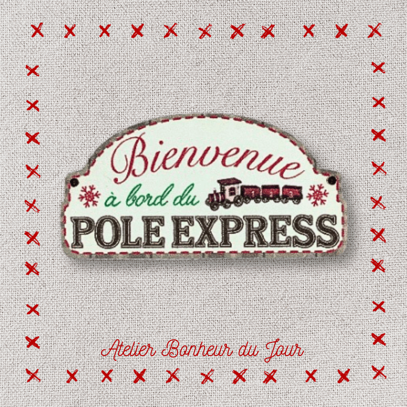 Decorative wooden small plaque “Pole Express" Atelier bonheur du jour