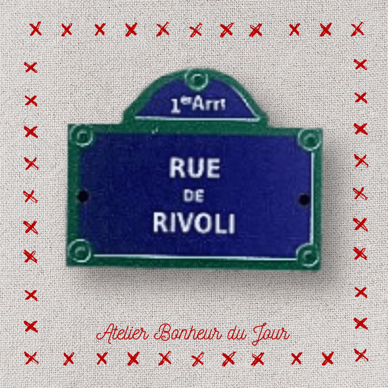 Decorative wooden button "Rue de Rivoli" Atelier Bonheur du jour