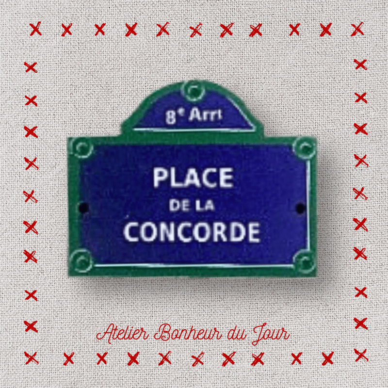 Decorative wooden button "Place de La Concorde" Atelier Bonheur du jour