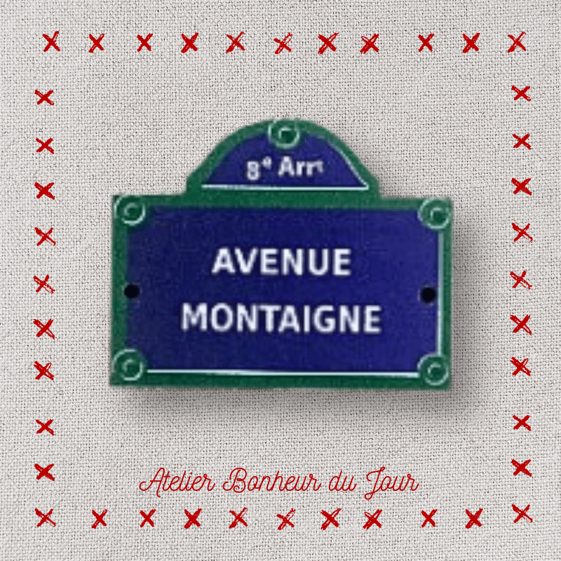 Decorative wooden button "Avenue Montaigne" Atelier Bonheur du jour